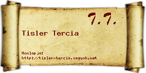 Tisler Tercia névjegykártya